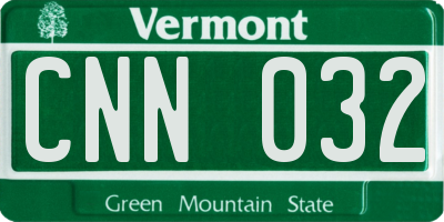VT license plate CNN032