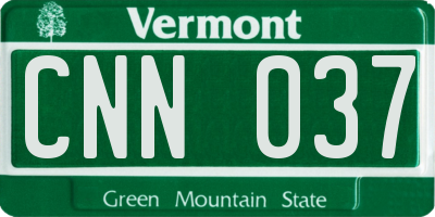 VT license plate CNN037