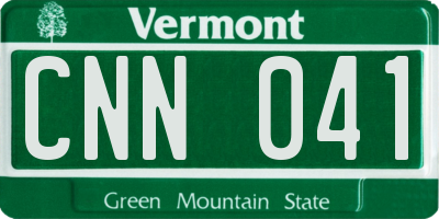 VT license plate CNN041