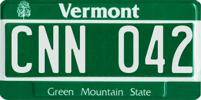 VT license plate CNN042
