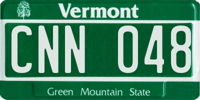 VT license plate CNN048
