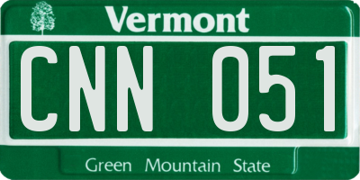 VT license plate CNN051