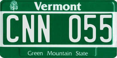 VT license plate CNN055