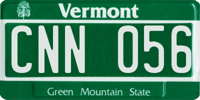 VT license plate CNN056