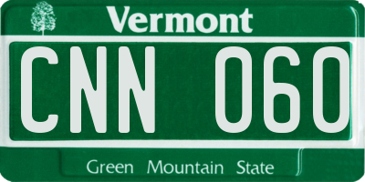 VT license plate CNN060
