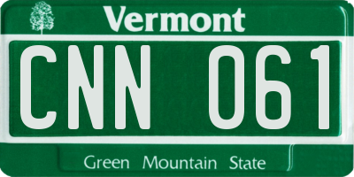 VT license plate CNN061