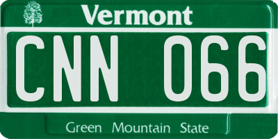 VT license plate CNN066