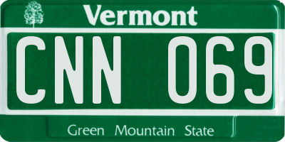 VT license plate CNN069