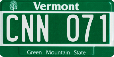 VT license plate CNN071