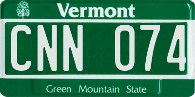 VT license plate CNN074