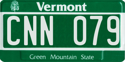 VT license plate CNN079
