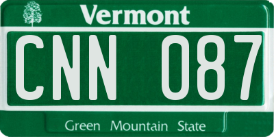 VT license plate CNN087