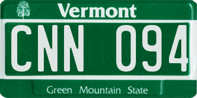 VT license plate CNN094