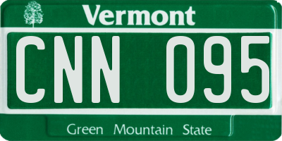 VT license plate CNN095