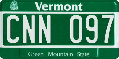 VT license plate CNN097