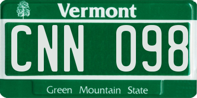 VT license plate CNN098