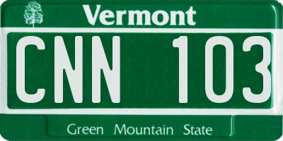 VT license plate CNN103