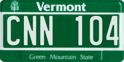 VT license plate CNN104