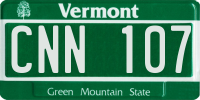 VT license plate CNN107