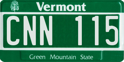 VT license plate CNN115