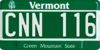 VT license plate CNN116