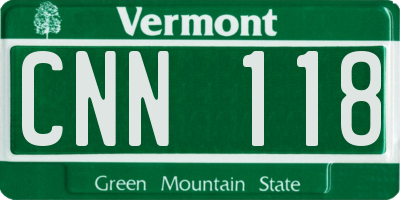VT license plate CNN118