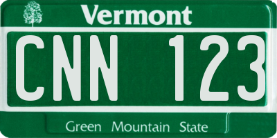 VT license plate CNN123