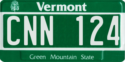 VT license plate CNN124
