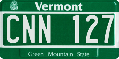 VT license plate CNN127