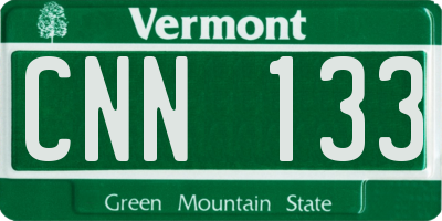 VT license plate CNN133