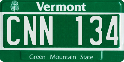 VT license plate CNN134