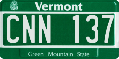 VT license plate CNN137