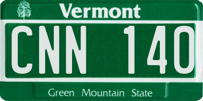 VT license plate CNN140