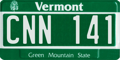 VT license plate CNN141