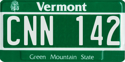 VT license plate CNN142