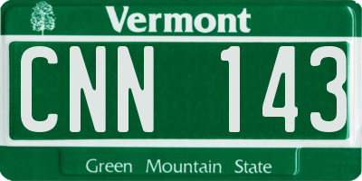 VT license plate CNN143