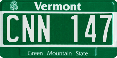 VT license plate CNN147