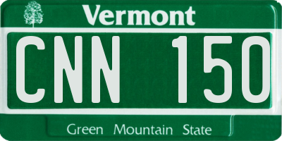 VT license plate CNN150