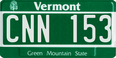 VT license plate CNN153