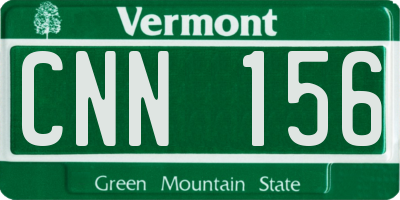 VT license plate CNN156