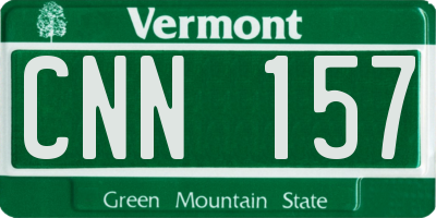 VT license plate CNN157