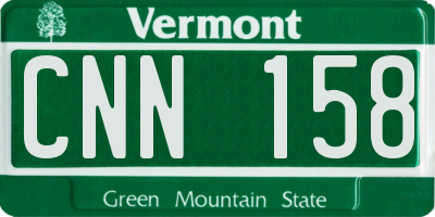 VT license plate CNN158
