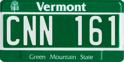 VT license plate CNN161
