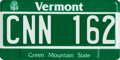 VT license plate CNN162