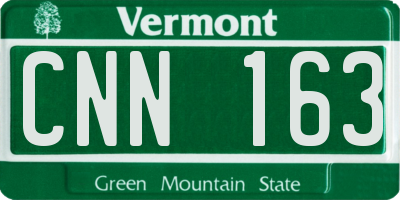 VT license plate CNN163