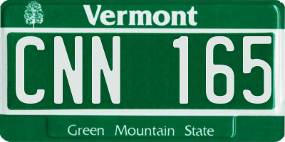 VT license plate CNN165