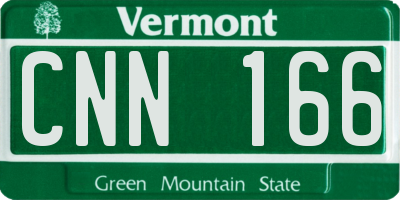 VT license plate CNN166