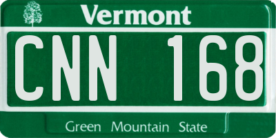 VT license plate CNN168