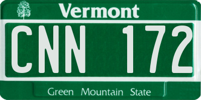 VT license plate CNN172