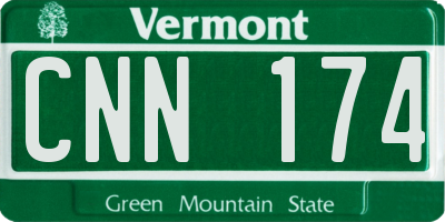 VT license plate CNN174